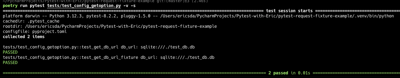 Pytest Request Fixture - Config Get Option Pytest Request Fixture - Config Get Option