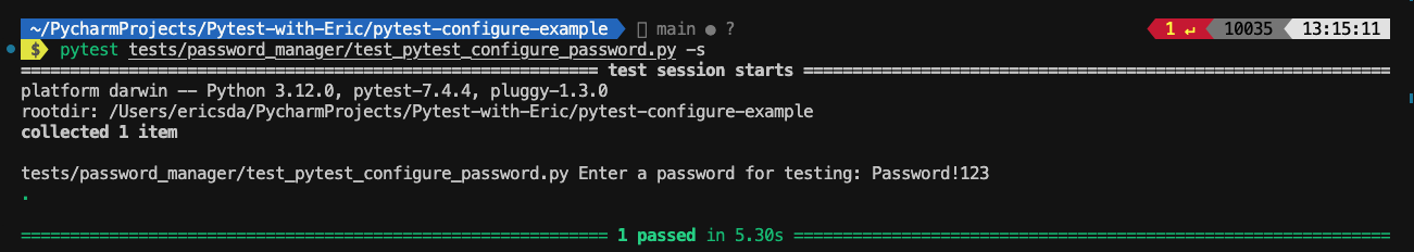 pytest configure password