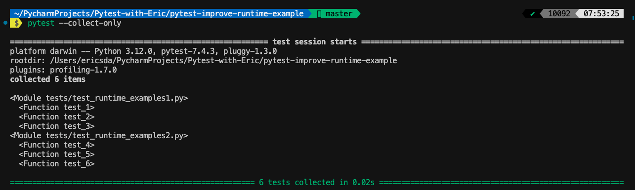 pytest-improve-runtime-collection