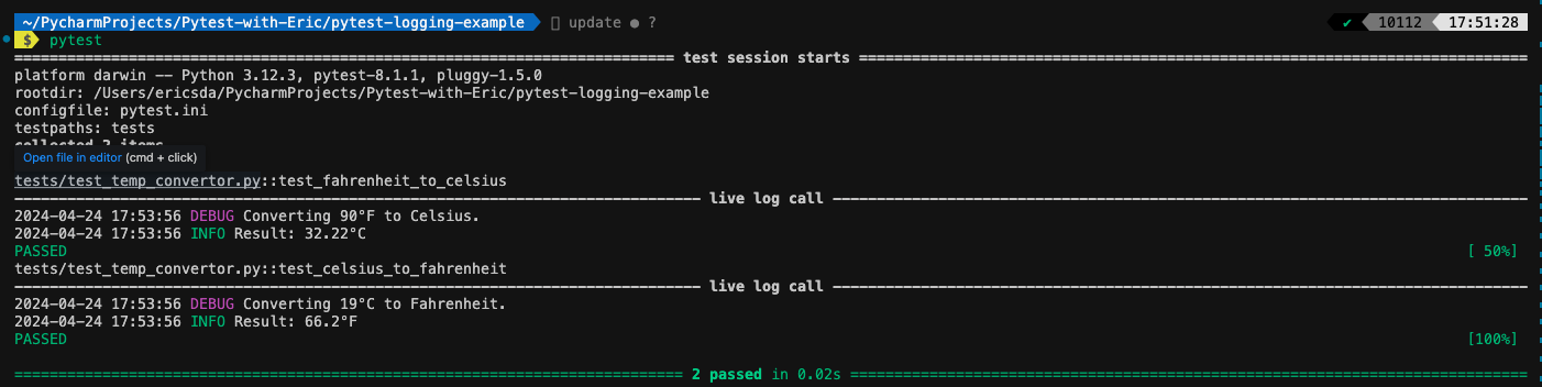 Output of View Logs in CLI
